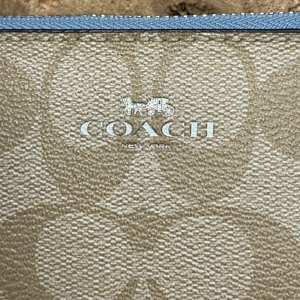 *HTF Color/Like-New* COACH Large Double Zip Wallet In Signature Canvas - Picture 5 of 14